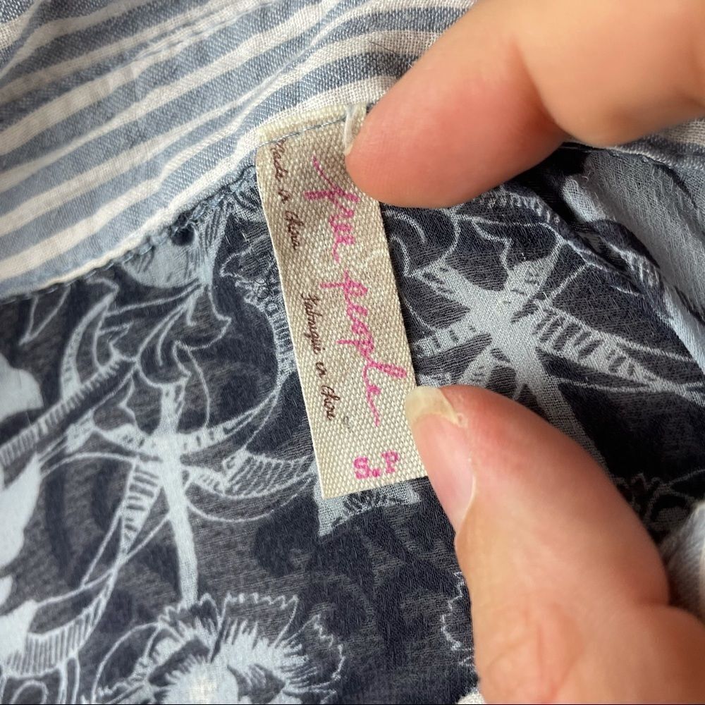 Free People Striped Multiprint Button Down Top - Picture 8 of 9